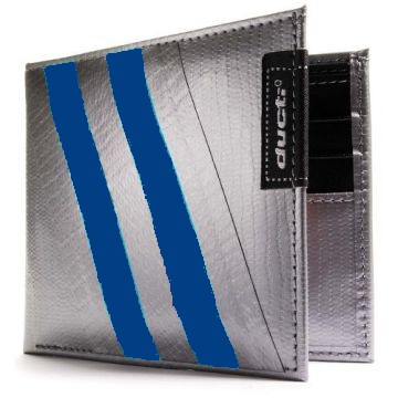 Duct Tape Bi-Fold Wallet - Silver/Blue