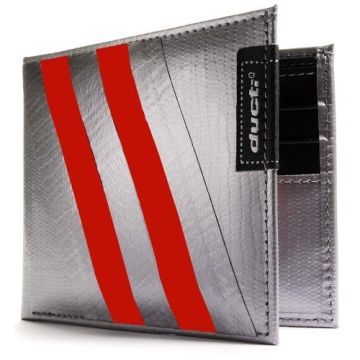 Duct Tape Bi-Fold Wallet - Silver/Red