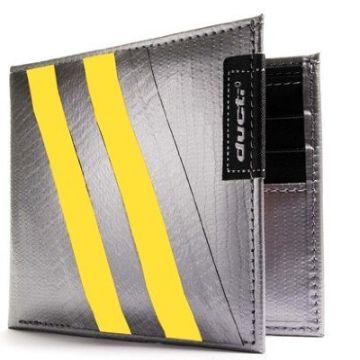 Duct Tape Bi-Fold Wallet - Silver/Yellow