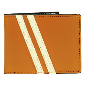 Leather Wallet with Coin Pouch Roadster - Orange