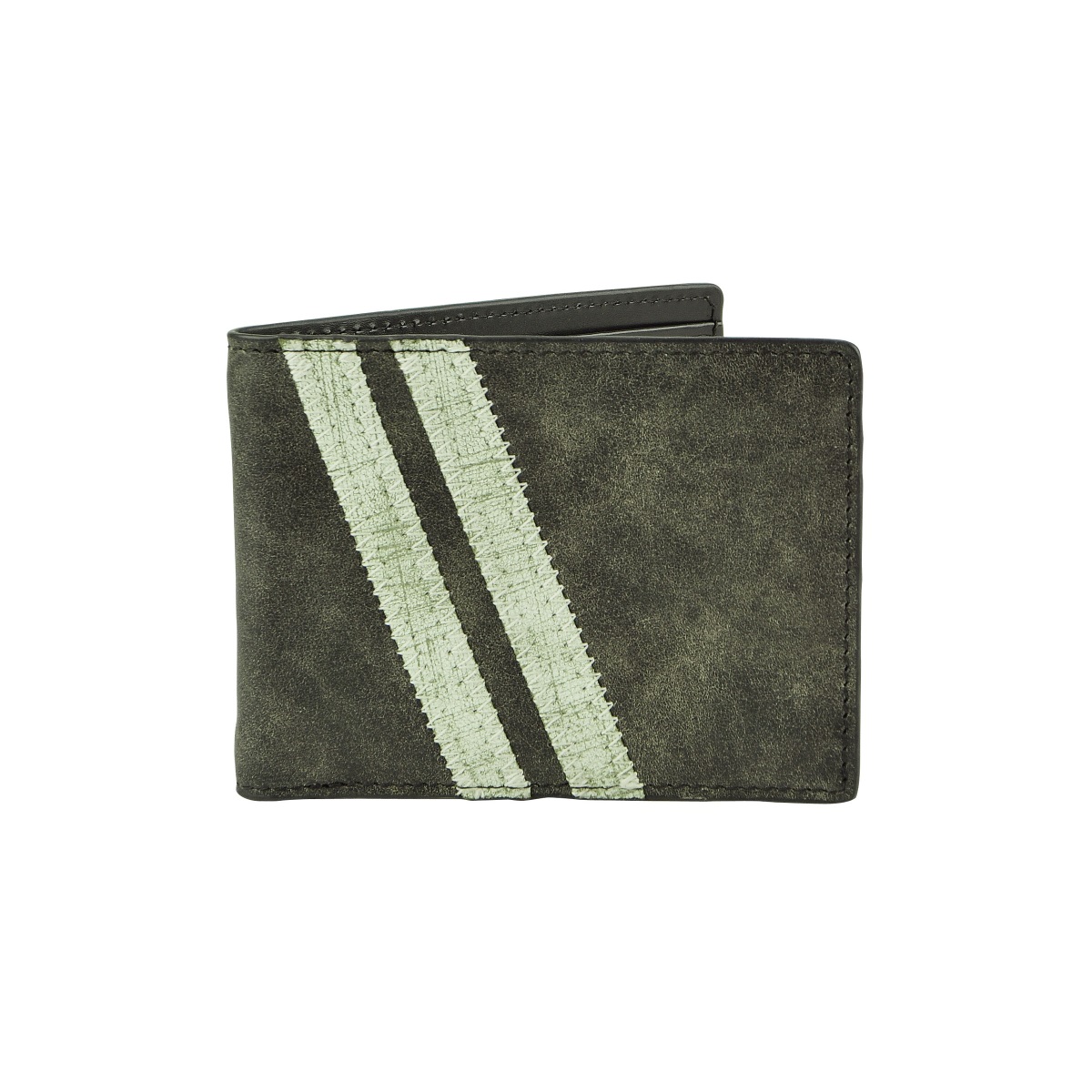 Zig Zag Roadster Leather Wallet - Black