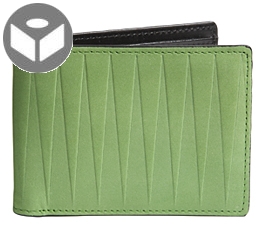 Leather Wallet with Coin Pouch Isosceles - Green