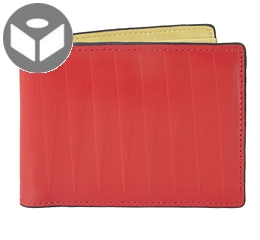 Leather Wallet with Coin Pouch Isosceles  - Red